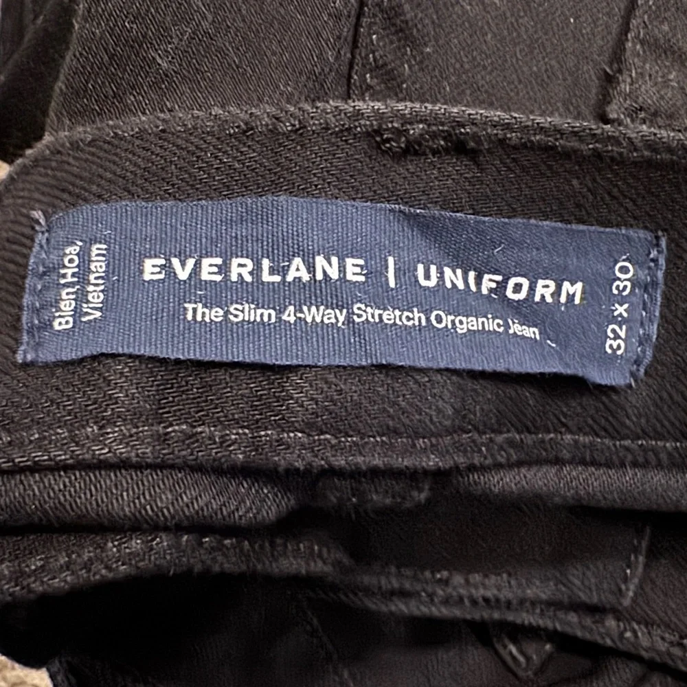 Men’s Everlane Certified Organic Black Jeans Slim 4 Way Stretch Size 32 x 30